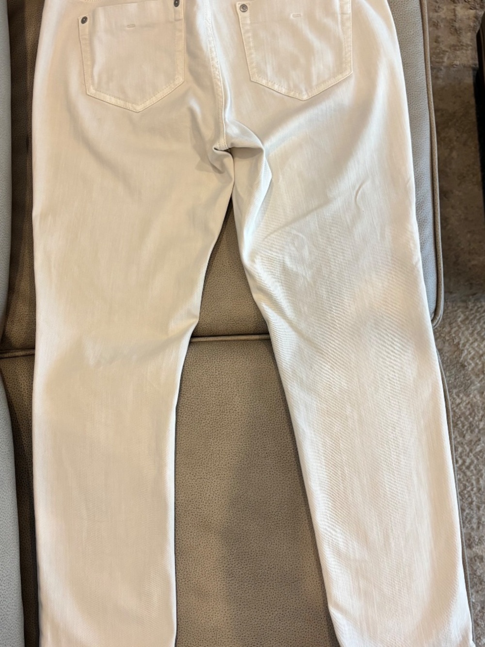 J Jill Authentic Fit slim ankle denim jean in off white 8 Petite - Picture 11 of 14